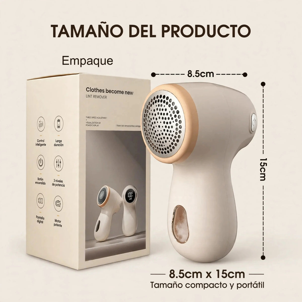 Renueva PRO™ - Quita Motas y Pelusas con Pantalla Digital LED