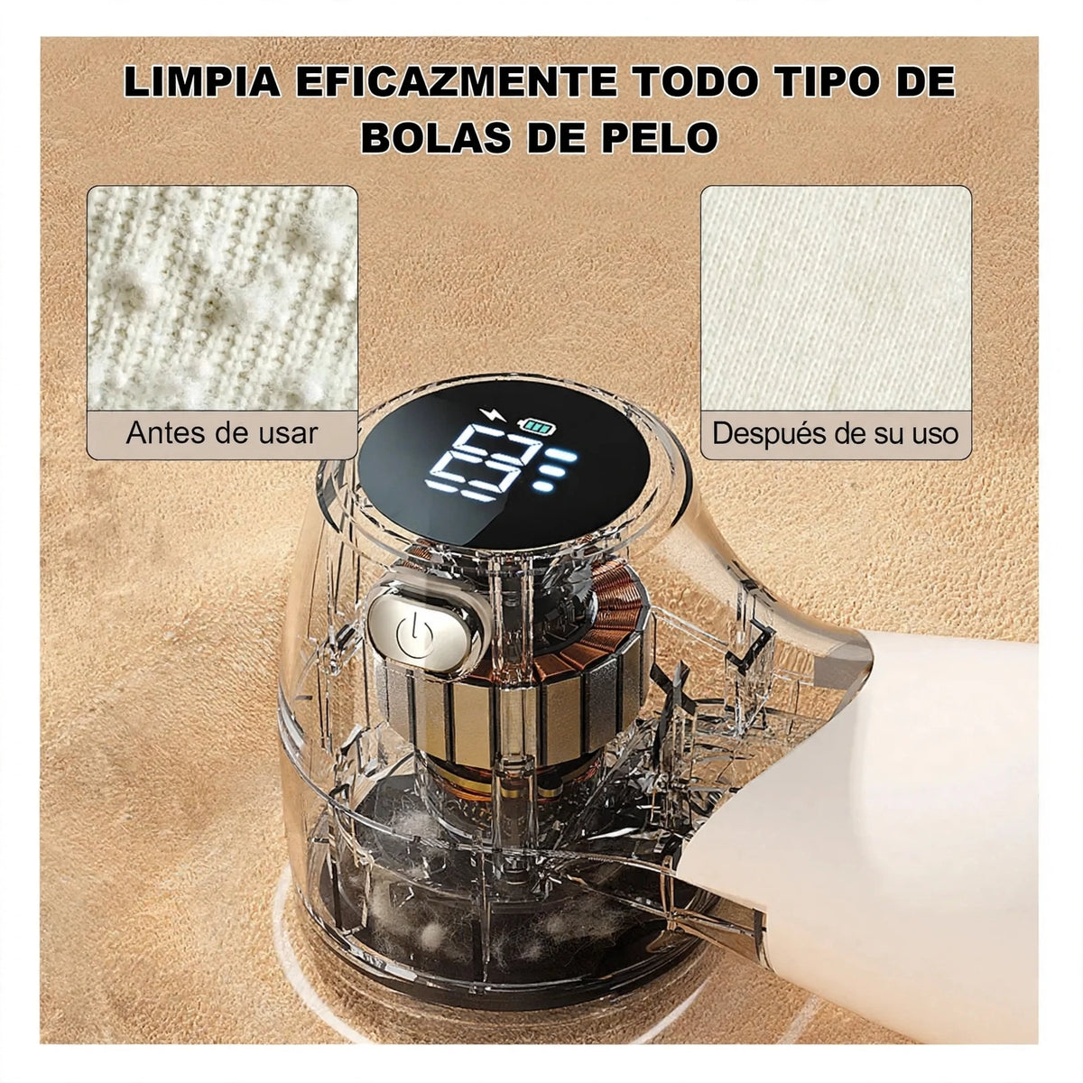 Renueva PRO™ - Quita Motas y Pelusas con Pantalla Digital LED
